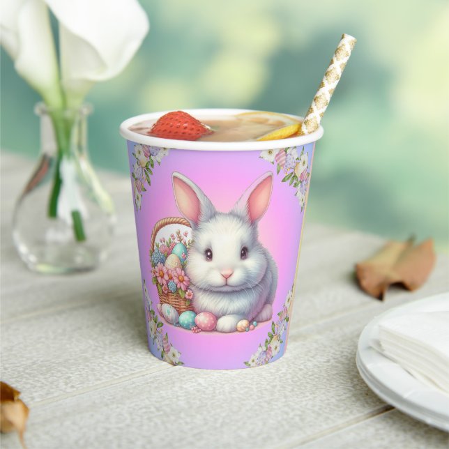 Easter Bunny Pretty Pastel Paper Cups (Insitu)
