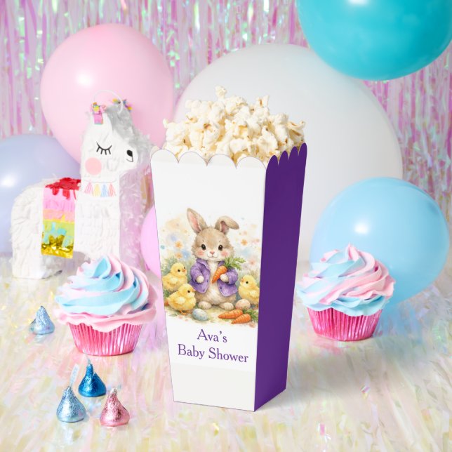 Easter Bunny Purple Jacket Baby Shower Favour Box (Party)