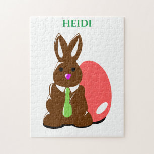 Easter bunny puzzle with personalised name.