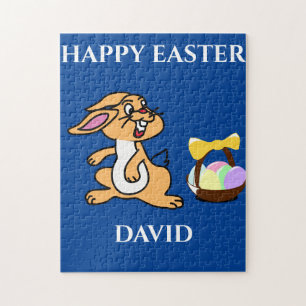 Easter bunny puzzle with personalised name.