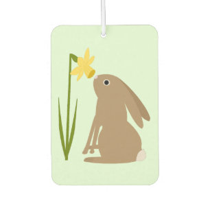 Easter Bunny Rabbit and Daffodil flower Car Air Freshener