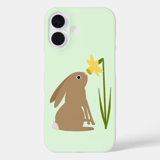 Easter Bunny Rabbit and Daffodil flower Case-Mate iPhone Case (Back)