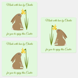 Easter Bunny Rabbit and Daffodil flower Custom