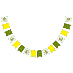 Easter Bunny Rabbit and Daffodil flower Custom Bunting