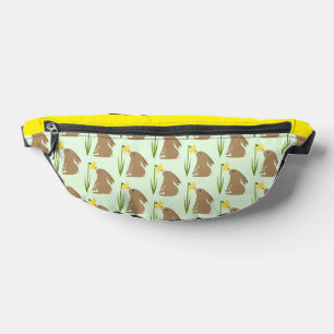 Easter Bunny Rabbit and Daffodil flower Patterned Bum Bags
