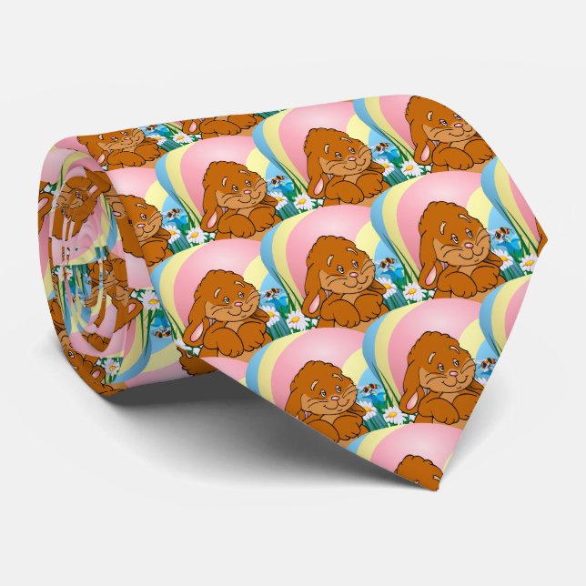 Easter Bunny Rabbit And Easter Egg Tie (Rolled)