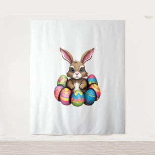 Easter Bunny Rabbit Colourful Eggs Easter Egg Hunt Tapestry