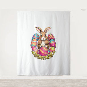 Easter Bunny Rabbit Colourful Eggs Easter Egg Hunt Tapestry