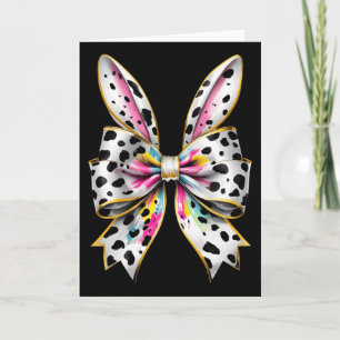 Easter Bunny Rabbit Coquette Bow Happy Easter Girl Card