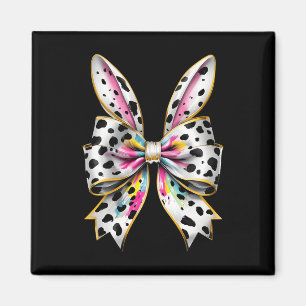 Easter Bunny Rabbit Coquette Bow Happy Easter Girl Magnet