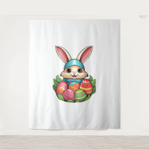 Easter Bunny Rabbit Easter Day Egg Hunting Tapestry