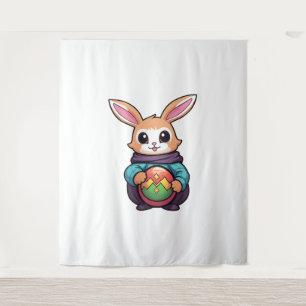 Easter Bunny Rabbit Easter Day Egg Hunting    Tapestry