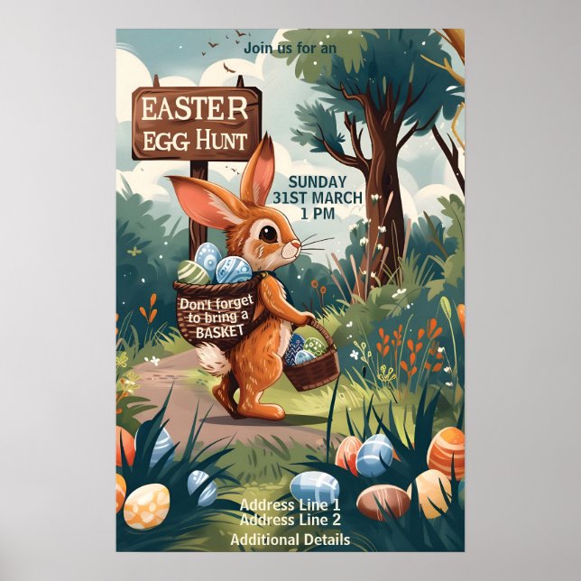Easter Bunny Rabbit - Easter Egg Hunt Poster (Front)