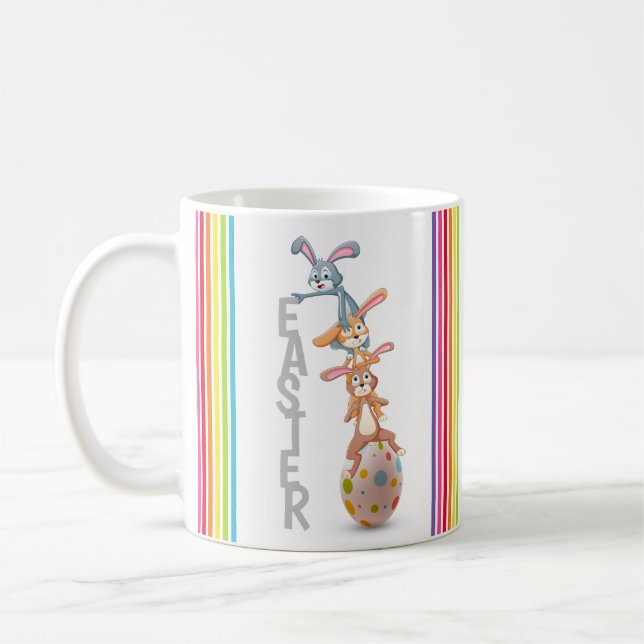 Easter Bunny Rabbit Egg Personalised | Holidays Coffee Mug (Left)
