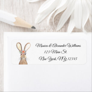 Easter Bunny Rabbit Hare Return Address Label