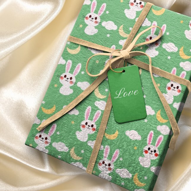 Easter Bunny Rabbit Pastel Green Cute Baby Animal Wrapping Paper (Creator Uploaded)