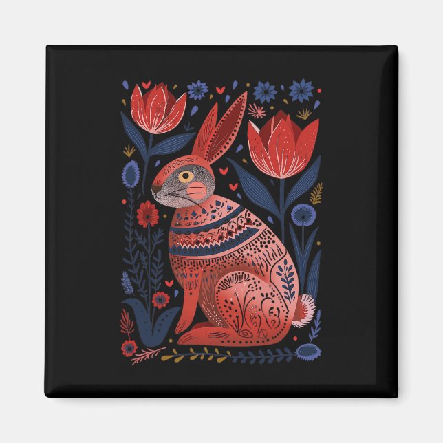 Easter Bunny Rabbit Spring Norwegian Scandinavian  Magnet (Front)