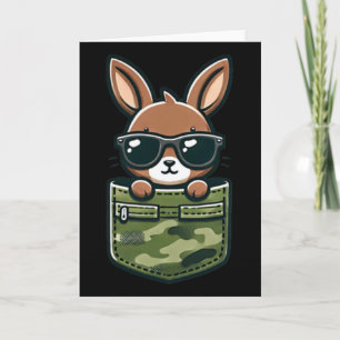Easter Bunny Rabbit Sungles Pocket Tee Boys Kids Card