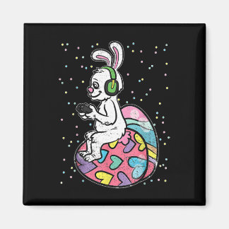 Easter Bunny Rabbit Video Game Player With Control Magnet