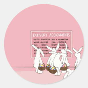 Easter Bunny Rabbits Classic Round Sticker