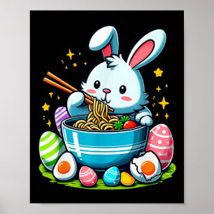 Easter Bunny Ramen Kawaii Japanese Noodle Women Ki Poster