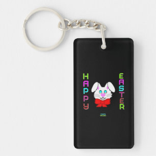 Easter Bunny Rectangle Key Chain