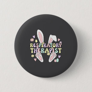 Easter Bunny Respiratory Therapist Easter Design 6 Cm Round Badge