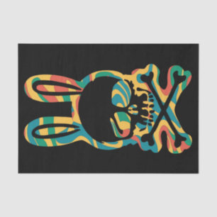 Easter Bunny Retro Tie Dye Bunny Skull Cross Bone Tissue Paper