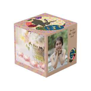 Easter Bunny Rose Eggs Photo Cube