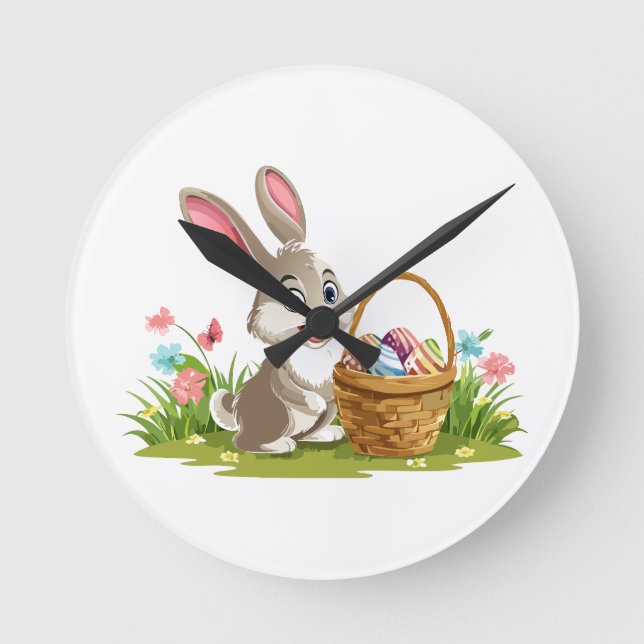 Easter bunny round clock (Front)