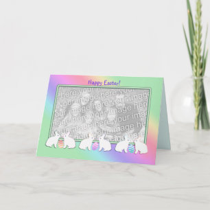 Easter Bunny Row (photo frame) Holiday Card