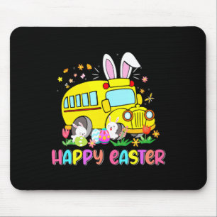 Easter Bunny School Bus Driver Funny Easter Day T Mouse Pad