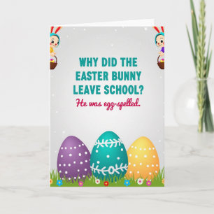 Easter Bunny School Pun Card