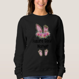 Easter Bunny School Team Leopard Future Social Wor Sweatshirt