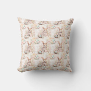 Easter Bunny Seamless Fabric – Pastel Cute Rabbit Cushion
