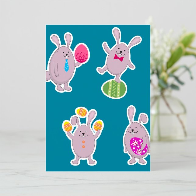 Easter Bunny Set with Colourful Eggs Invitation (Creator Uploaded)