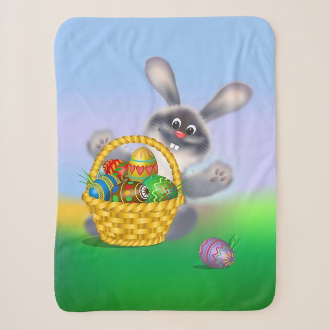 Easter Bunny Sherpa Blanket (Front)