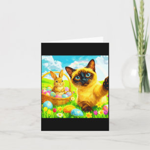 Easter Bunny Siamese Cat Selfie Rabbit Kitten Meme Card