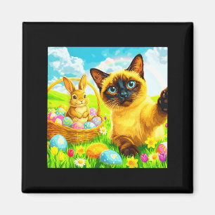 Easter Bunny Siamese Cat Selfie Rabbit Kitten Meme Magnet