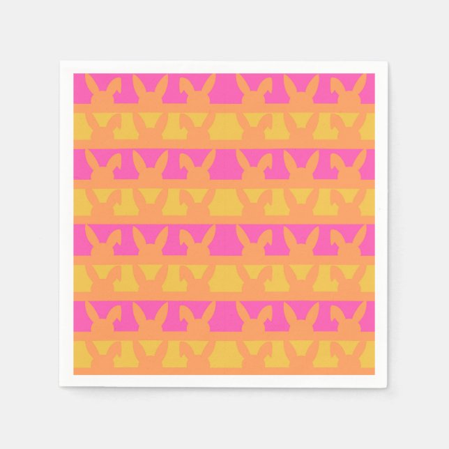 Easter Bunny silhouette pattern  Napkin (Front)