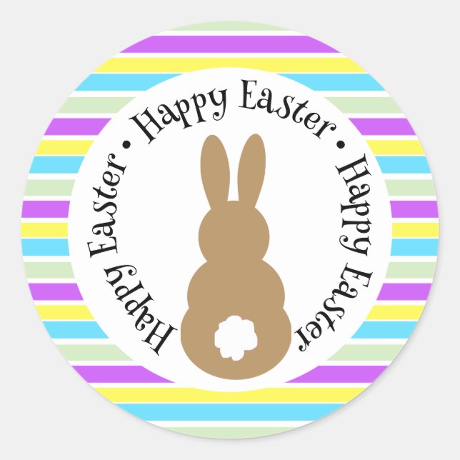 Easter Bunny Silhouette Sticker (Front)