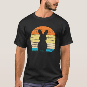 Easter Bunny Silhouette Sunset Retro Rabbit Men T-Shirt