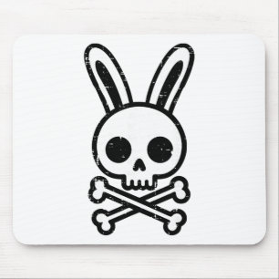 Easter Bunny Skull Cross Bones Rabbit Goth Men Boy Mouse Pad