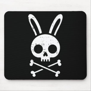 Easter Bunny Skull Cross Bones Rabbit Goth Men Boy Mouse Pad