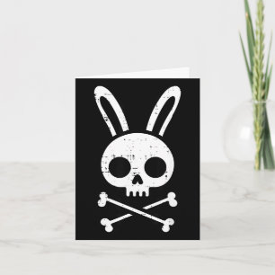 Easter Bunny Skull Cross Bones Rabbit Goth Men Card