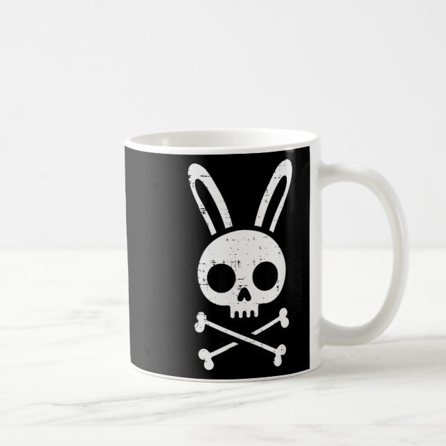 Easter Bunny Skull Cross Bones Rabbit Goth Men Coffee Mug (Right)