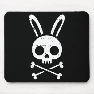 Easter Bunny Skull Cross Bones Rabbit Goth Men Mouse Pad