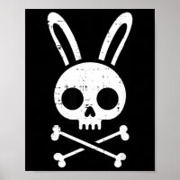 Easter Bunny Skull Cross Bones Rabbit Goth Men