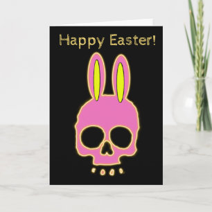 Easter Bunny Skull Happy Easter Holiday Card