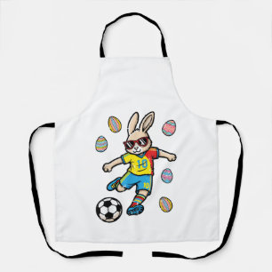 Easter Bunny Soccer Kick Rabbit Football Boys Kids Apron